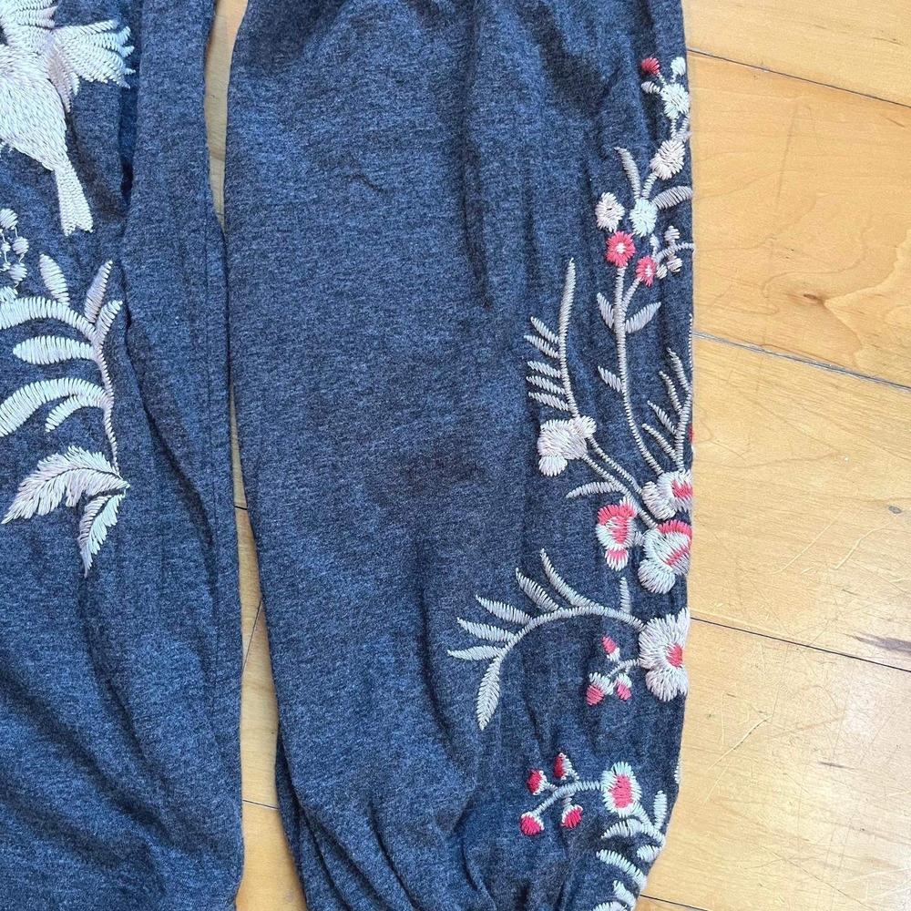 Johnny Was Navy Floral Embroidered Peasant Blouse - Picture 5 of 6